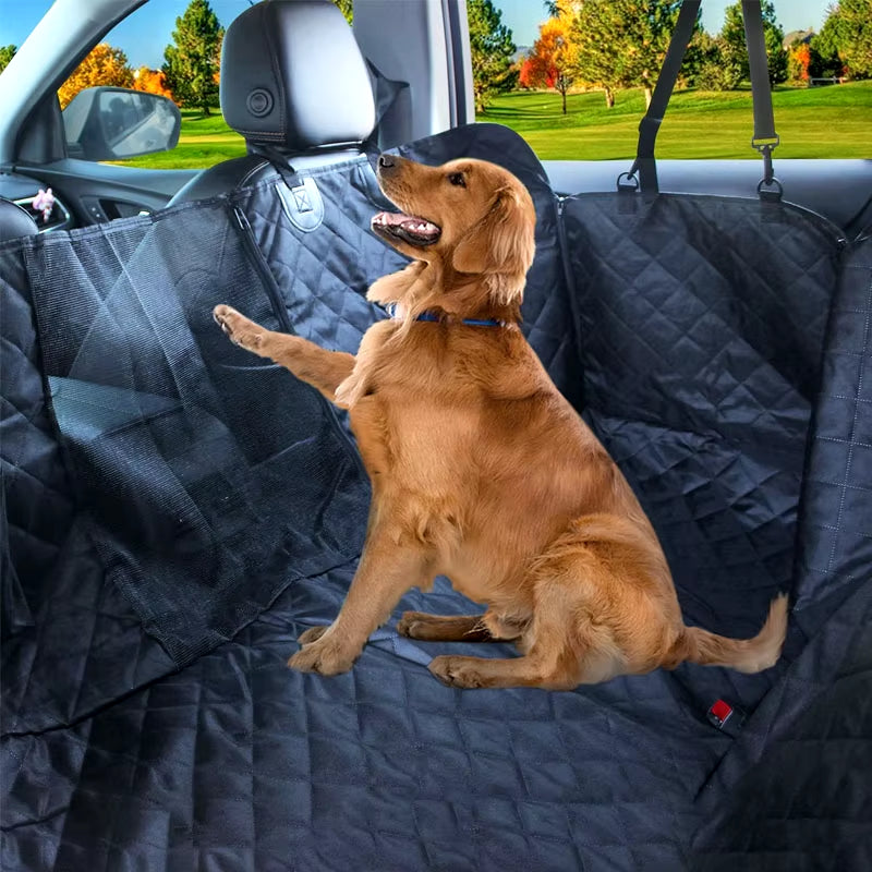 Double Zipper Car Pet Seat Pad Waterproof Dirt Resistant Suitable Multiple Models Solid Color Cars Rear Seats Cushion Size:143×153CM
