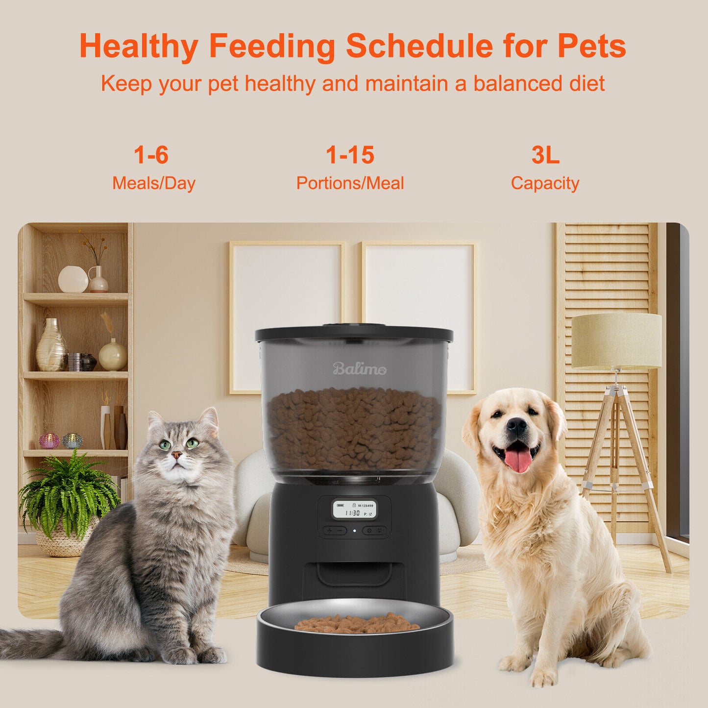 3L Futterautomat Katze & Hund Automatischer Futterspender Pet Feeder Mit Timer