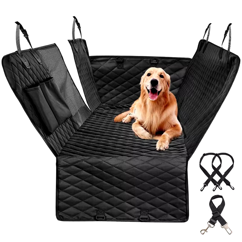 Double Zipper Car Pet Seat Pad Waterproof Dirt Resistant Suitable Multiple Models Solid Color Cars Rear Seats Cushion Size:143×153CM 
