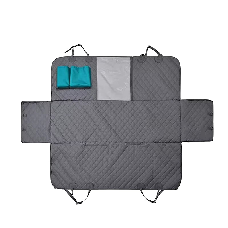 Double Zipper Car Pet Seat Pad Waterproof Dirt Resistant Suitable Multiple Models Solid Color Cars Rear Seats Cushion Size:143×153CM 