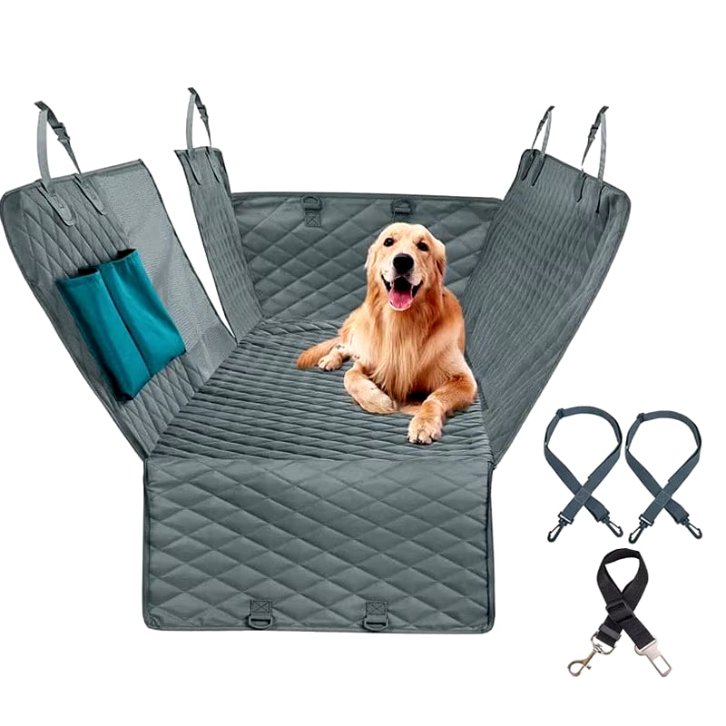 Double Zipper Car Pet Seat Pad Waterproof Dirt Resistant Suitable Multiple Models Solid Color Cars Rear Seats Cushion Size:143×153CM 