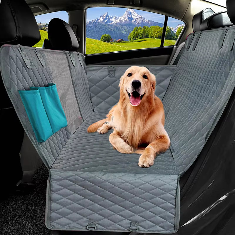 Double Zipper Car Pet Seat Pad Waterproof Dirt Resistant Suitable Multiple Models Solid Color Cars Rear Seats Cushion Size:143×153CM 